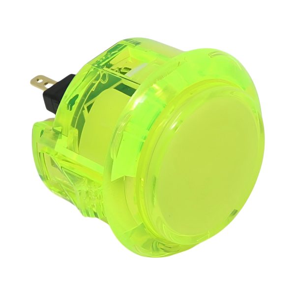 BOTON PULSADOR MICROSWITCH GENERICO T/SANWA 30MM TRANSLUCIDO AMARILLO FLUO