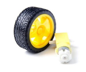 RUEDA DE GOMA CON MOTOR GENERICO 66MM 3 A 12V DV