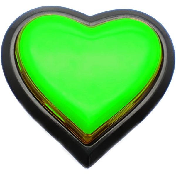 BOTON PULSADOR MICROSWITCH LED GENERICO 45MM CORAZON LUZ VERDE