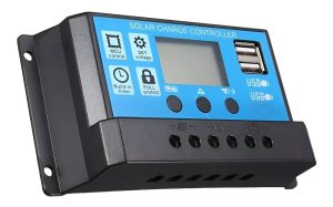 CONTROLADOR SOLAR USB CARGA INTELIGENTE GENERICO PWM 12/24V 20A LCD DUAL