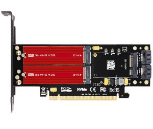 PLACA ADAPTADOR NVME PCIE JEYI SK16PRO NGFF M.2 MSATA PCI-E 3 X16