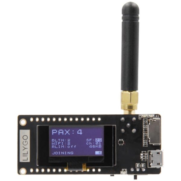 PLACA DESARROLLO IOT LORA LILYGO TTGO T-INTERNET-COM SX1276 915 ESP32 0.96P TF