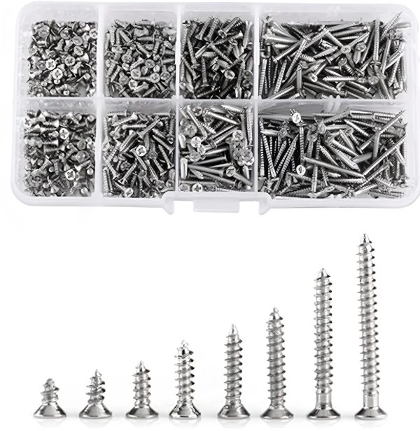 TORNILLOS M2 KIT STARWARE 800U CABEZA PLANA NIQUEL CARBON ACERO