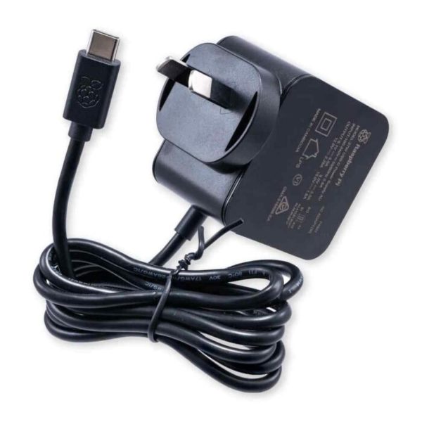 FUENTE SWITCHING RASPBERRY PI 27W 5.1V PD USB-C PARA PI 5 FICHA AU NEGRA
