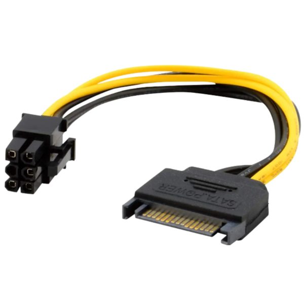 CABLE ADAPTADOR PARA GPU STARWARE ATX SATA 15 PINES A PCI EXPRESS 6 PINES 15CM