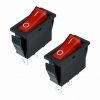 INTERRUPTOR POWER SWITCH STARWARE ROCKER 2 PIN ROJO NEGRO ON OFF