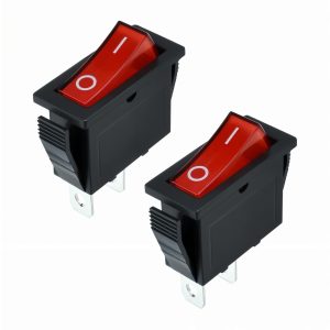 INTERRUPTOR POWER SWITCH STARWARE ROCKER 2 PIN ROJO NEGRO ON OFF