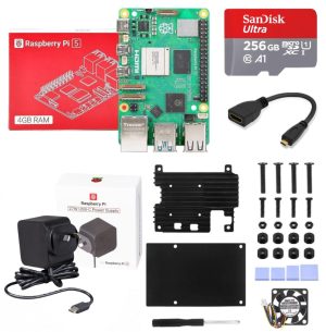 KIT COMPLETO RASPBERRY PI 5 4GB GABINETE METALICO 256GB FAN