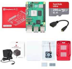 KIT COMPLETO RASPBERRY PI 5 4GB GABINETE OFICIAL 256GB DISIPADOR FAN