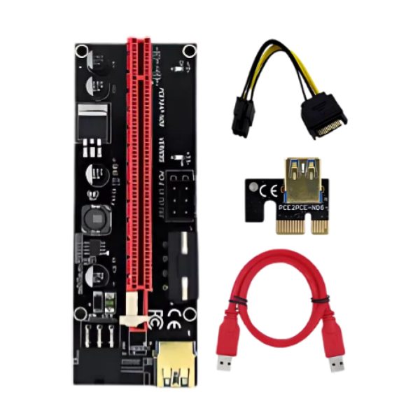 KIT 10X RISER PCI-E ADAPTADOR STARWARE PCE164P-N08 V009S 16X A 1 USB 3.0 CABLES PA P/RIG MINERIA