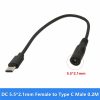 CABLE ADAPTADOR FUENTE SWITCHING GENERICO PUNTERA 5.5X2.1MM HEMBRA A USB TIPO C MACHO P/FUENTE
