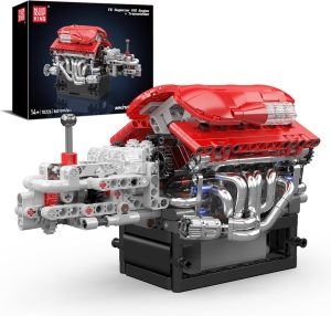 KIT BLOQUES PARA ARMAR MOULD KING MOTOR V12 SUPERCAR CON TRASMISION 863 PIEZAS